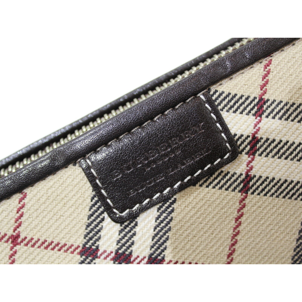 BURBERRY Shoulder Bag Nova Check Canvas Leather Beige Tan Dark Brown Black - Picture 7 of 7